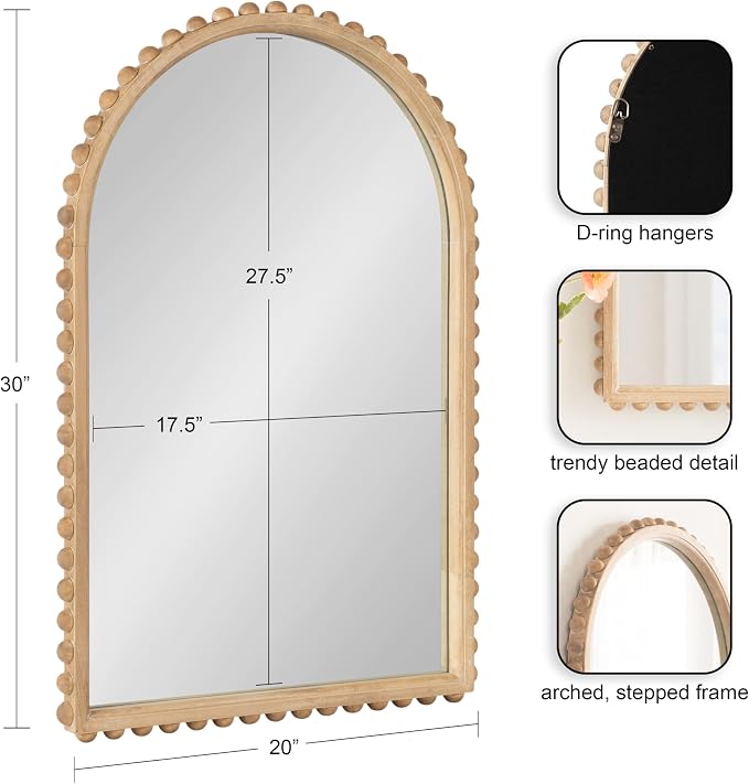 Kate and Laurel Beadbrook Modern Beaded Arched Mirror