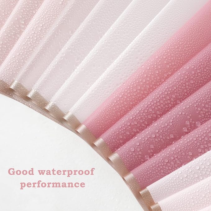 Kosotody 40 Sheets Pink Color Flower Wrapping Paper Gold Edge Waterproof Florist Bouquet Supplies Flower Paper for Bouquets DIY Crafts Packaging, 22.8x22.8 inch (Pink series)…