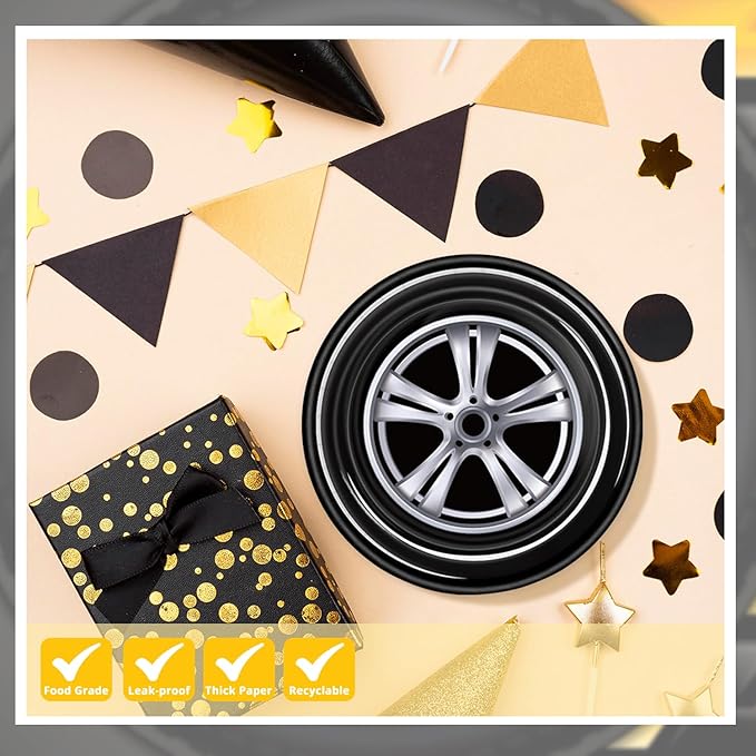 T-Antrix 40 Pcs Race Car Plates And Napkins Party Supplies, Race Car Birthday Decorations Disposable Paper Tableware Set for Boys Kids Birthday Party Serves 20