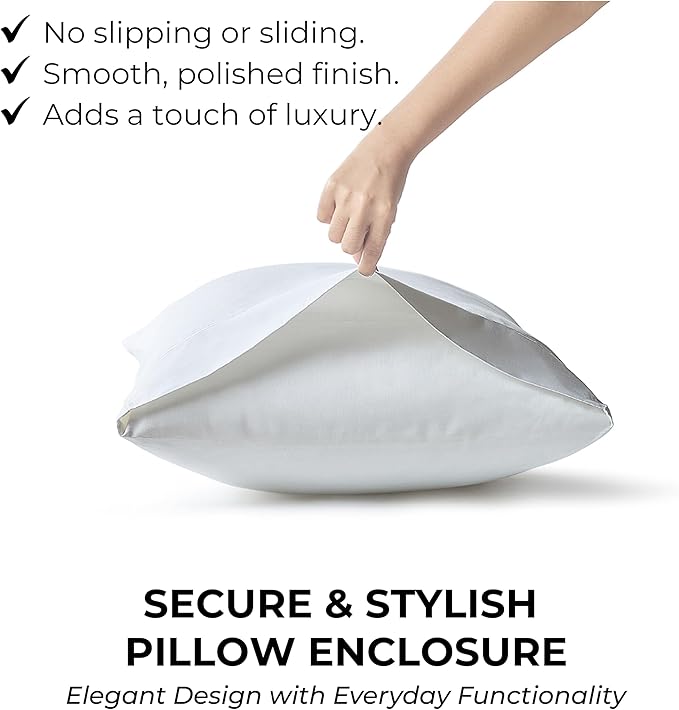 100% Natural Cotton Bed Sheets | 500 TC Single-Ply Sateen Weave Twin XL Sheets | Soft, Breathable, Hypoallergenic Solid 3-Piece Bedding with Deep Pocket Fitted, Flat, Pillowcase | White