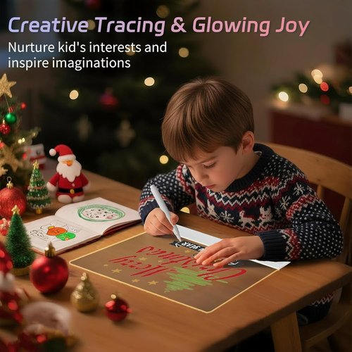 Lumiboard LED Note Board - Doodle Glow Drawing Tablet with 8 Highlighters & 3 Modes | 13.18" x 10" - Perfect Valentine's Day Gift