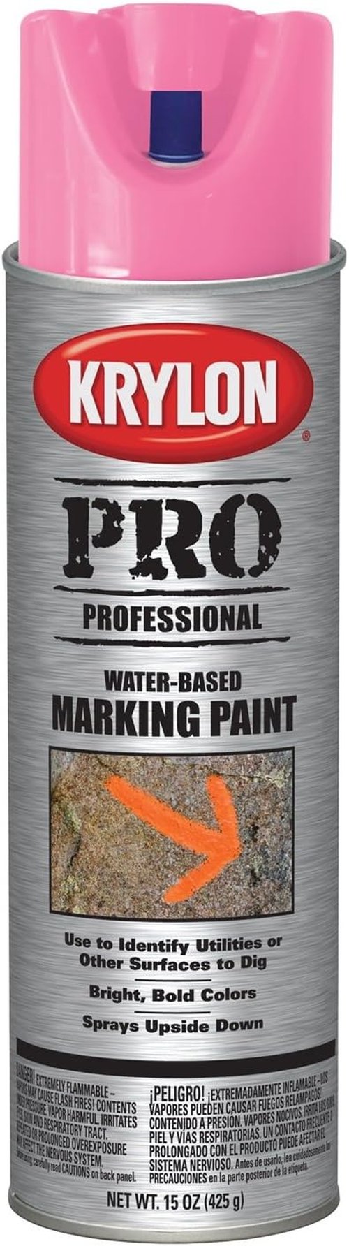 Krylon Fluorescent Pink Marking Paint - High Visibility Spray for Outdoor Use | 12 oz