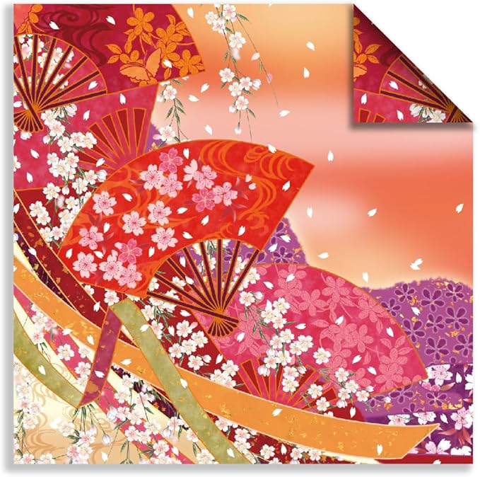 Square Origami Paper 6x6 Double Sided 50 Sheets 50 Colors 70GSM Origami Kit Japanese Chiyo Easy Fold Arts Crafts DIY Handwork Oriental Cherry