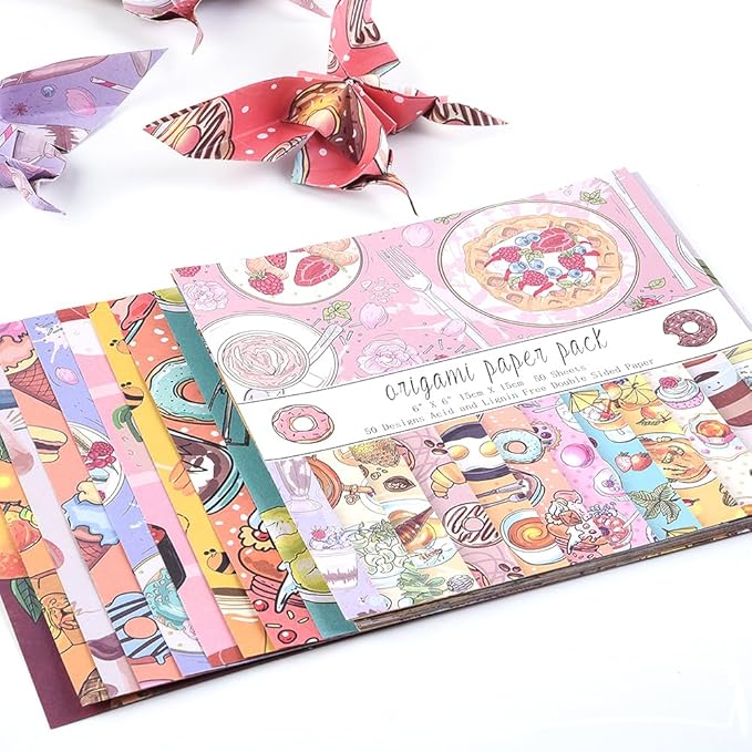 Origami Paper Kit 100 Sheets 70GSM 6 Inch Square Double Sided Color 100 Vivid Solid Colors for Hand Crafts Origami Paper Arts Creativity.Sweet Flower Fairy