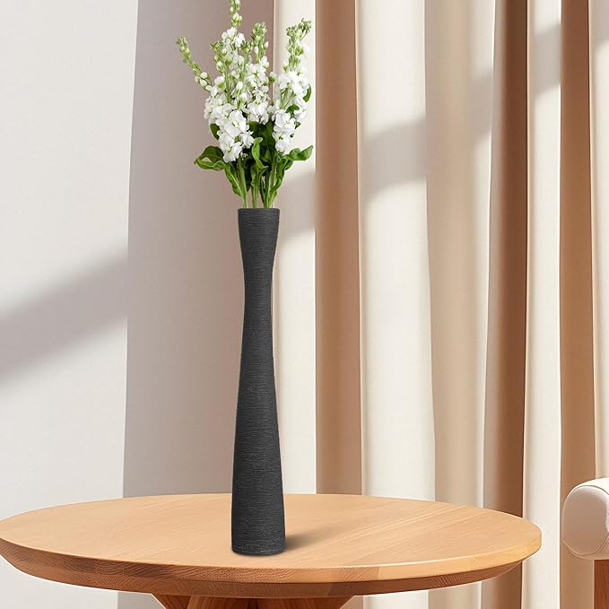 Garneck 2pcs Ceramic Flower Vases Narrow Neck Floor Vases Decorative Home Office Centerpiece Display for Floral Arrangements Glazed Pottery Design