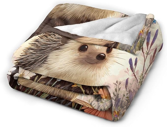 Hedgehog Blanket Cute Hedgehog Throw Blanket Soft Cozy Fleece Fuzzy Stuffed Plush Flannel Gifts for Girls Women Boys Kids Adults 40''x50''