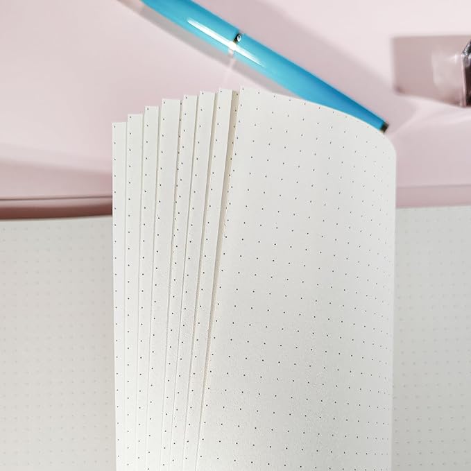 90 Sheets Planner Refill Paper, 255x180mm, 5mm Dotted Inserts Paper B5 9 Holes Binder Grid Notepaper for Filofax Bullet Journals Diary