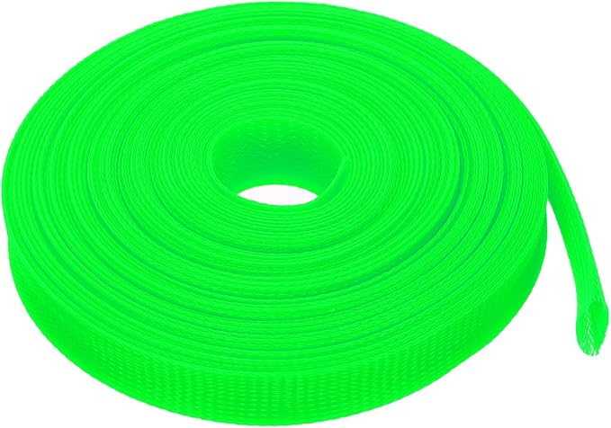 uxcell Expandable Sleeving, 1-inch 50ft Cable Sleeve, Green