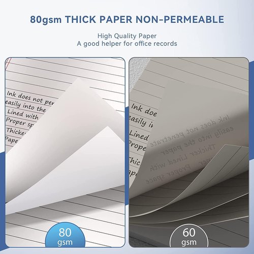 Nichela Legal Notepads - 5" x 8" College Ruled, 30 Sheets, 12 Pack | Heavyweight 80GSM Paper for Home, Office, School