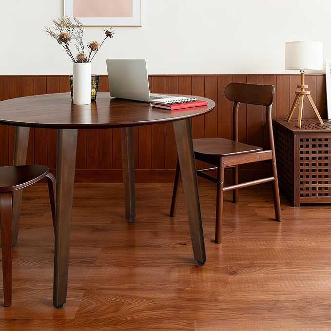 QLLY 26 inch Slant Wooden Table Legs, Solid Wood Angled Desk Legs, Furniture Legs, Set of 4, Easy to Install - Perfect for DIY Dining Tables, Coffee Tables, and Benches (Dark Walnut, 26")