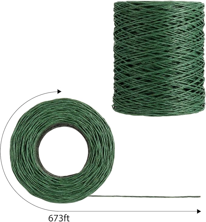 Syhood 673 Feet Floral Vine Bind Wire Rustic Wrapping Wire for Flower Bouquets(Deep Green)
