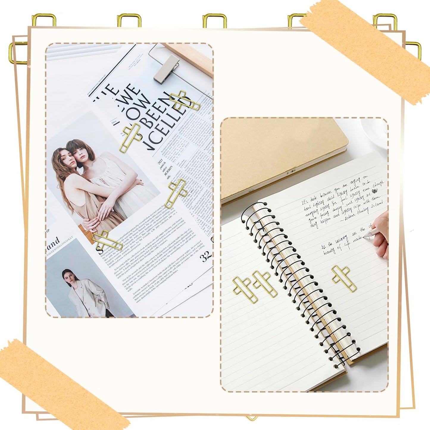 Skiennix Gold Cross Paper Clips - 50 PCS Versatile Bible Study Supplies | Ideal for Office & Home
