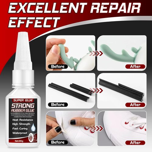 Rubber Glue by [Brand Name] - 30g Heavy-Duty Waterproof Adhesive for Tires, Shoes & Seals | Heat-Resistant
