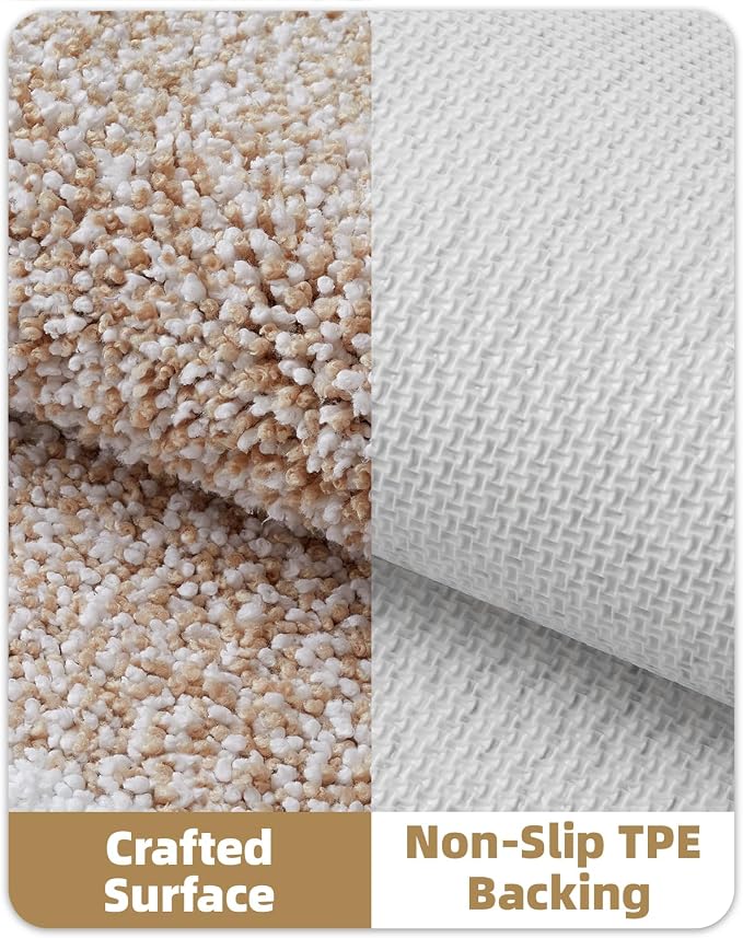 Color&Geometry Small Bath Mats for Bathroom Simple and Stylish, 16"x24" Khaki Bathroom Rugs, Non Slip, Absorbent, Soft, Washable, Microfiber Bathmat Shower Mat Outside Shower