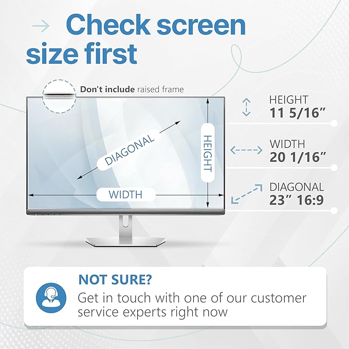 VINTEZ 23 Inch 16:9 Privacy Screen for Computer Monitor and Laptop - Anti Glare Protector Film Blue Light Filter Eye Protection - Computer Screen Privacy Shield, [1 Pack]