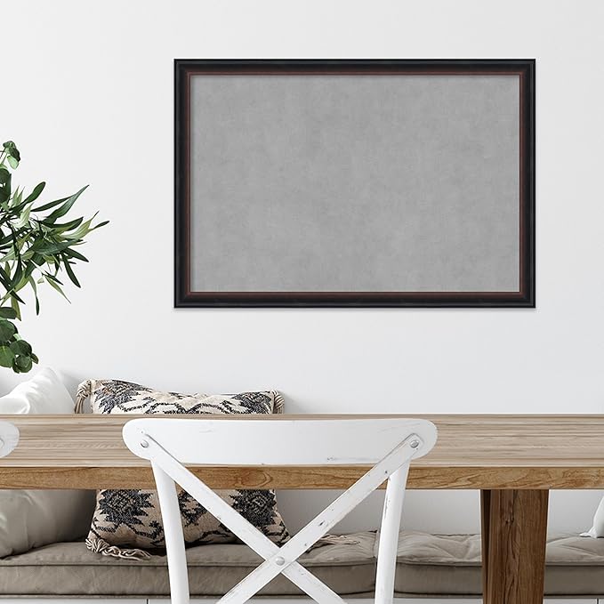 Amanti Art Black Framed Magnetic Board 18x26 Medium Vision Board for use with Magnets, 100% Metal Sheet to Display Items as Office Decor or for Home Organization in mudroom, Kitchen or Kids Room