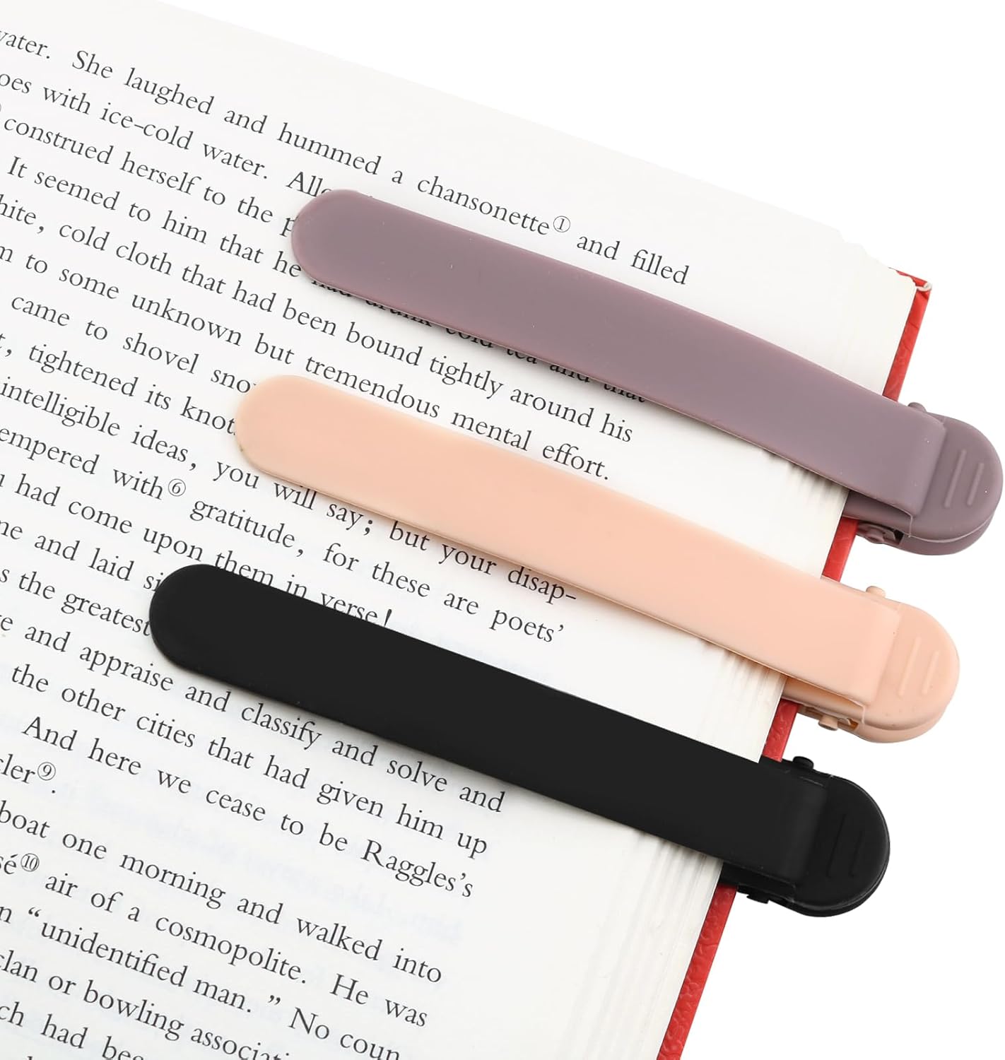 SMUK 3pcs Silicone Bookmarks - Cute Automatic Page Keepers for Book Lovers | Ideal Gifts for Readers