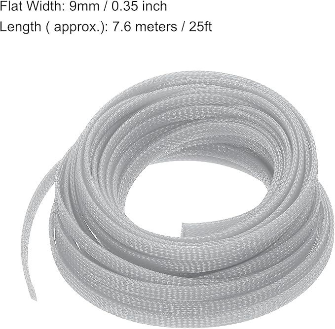 uxcell PET Expandable Sleeving 25ft 1/4" Gray Cable Management Sleeve Cord Organizer for Wrap Protect Cable