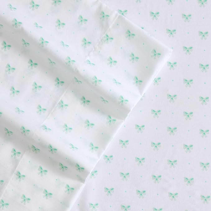 Laura Ashley Kids - Twin Sheet Set, Soft & Wrinkle-Resistant Toddler Bedding Set, Deep Pockets, Girl Bed Sheets with Matching Fitted Sheet & Pillowcase (Lovely Bows Blue)