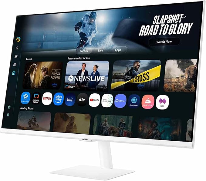 Samsung 32” Smart Monitor M7 (M70F) 4K UHD Display, Samsung Vision AI, Smart TV Apps, Gaming Hub, USB-C, HDMI and USB-A, White, LS32FM703UNXZA, 2025