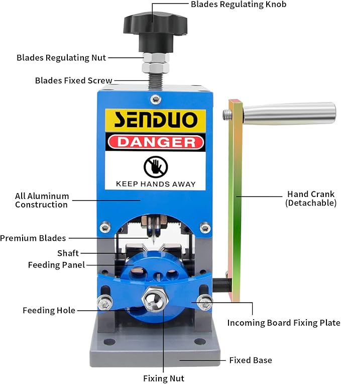 Upgraded Manual Wire Stripper Machine 0.06-1.57in,Cable Stripper Machine for Drill, Wire Stripper Tool With Hand Crank Portable,Wire Stripping Machine For Scrap Copper Recycling