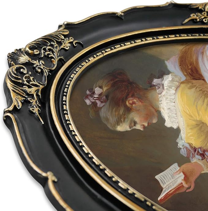 SIMON'S SHOP Vintage 11x14 Picture Frame for Gallery Wall Display, Black Oval Poster Frames with Glass Cover, Victorian Gothic Photo Frame