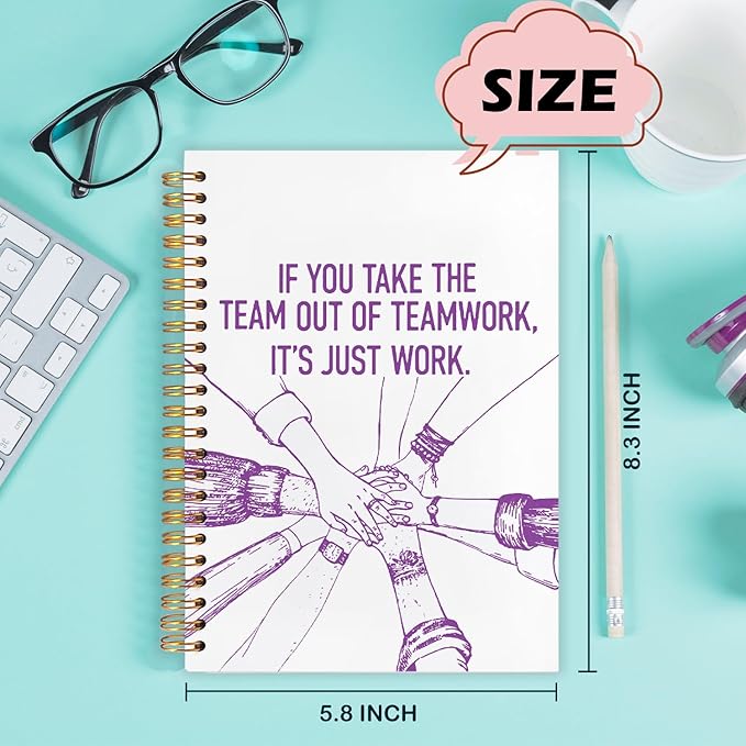 Yhtrg Welcome to the Team Gifts Spiral Notebooks, Gifts for Team Members at Work, Teams Appreciation Gift for Employees, Purple Journal Notebook for Women Men Coworkers, 5.5x8.3 Inch