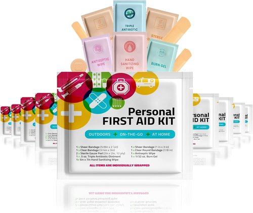 First Aid Kit by [Brand Name] - Portable Travel Size | 10 Pack for Home, Office, Car, School & Outdoors