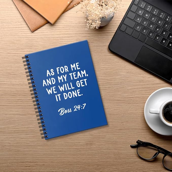 Msticey As For Me And My Team We Will Get It Done 160 Blank Pages Dark Blue Hardcover Spiral Notebook, Appreciation Gifts for Men Manager Supervisor Leader Coworker Colleague, Funny Boss Day Gifts