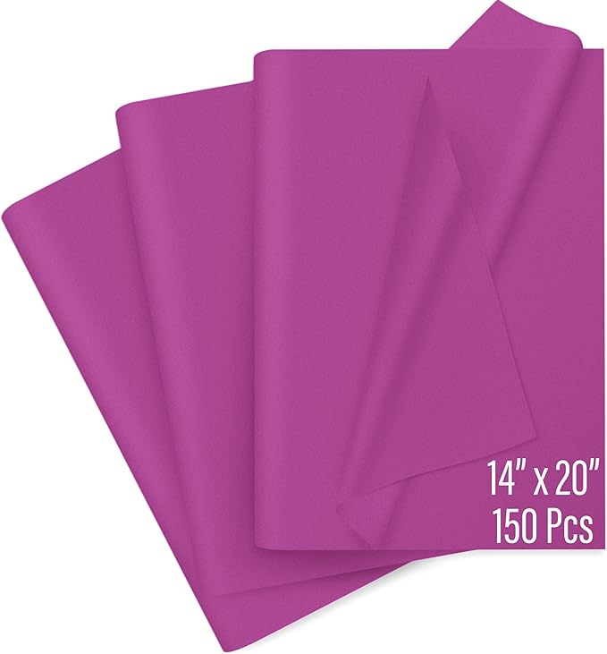 SANZIX 150 Sheets Purple Tissue Paper for Gift Bags Bulk 14x20 Inch - Purple Christmas Wrapping Tissue for Gifts, Bouquets, Wedding, DIY, Holiday Décor - Wrapping Paper Christmas Decorations
