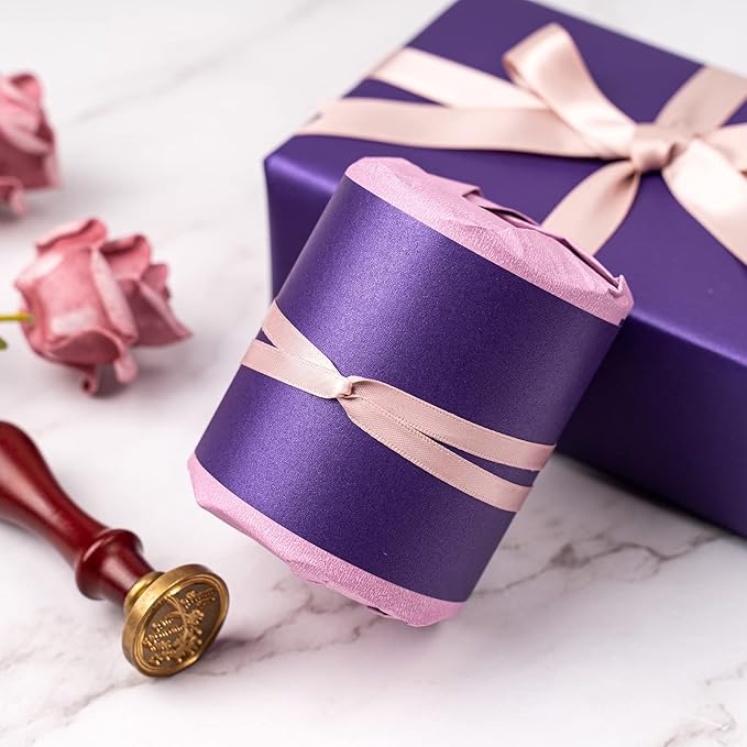 RUSPEPA Purple Matte Wrapping Paper - Solid Color Pearly - luster Paper Perfect for Wedding, Birthday, Christmas, Baby Shower -17 Inches X 32.8 Feet
