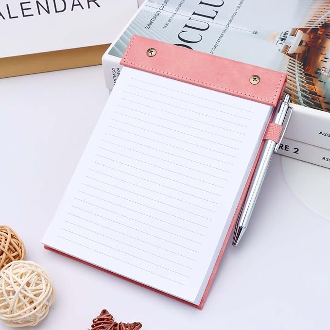 Mogoostry A5 Lined Planning Pads 5.9" x 8" Planner To Do List Memo Note Pads Screw Binding Writing Paperboard Notepad, 100 Sheets per Pack, Pink