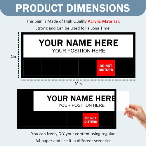 Magnetic Office Door Sign by [Brand Name] - 6 Status Options | Do Not Disturb, In Meeting, 10 x 4 Inches