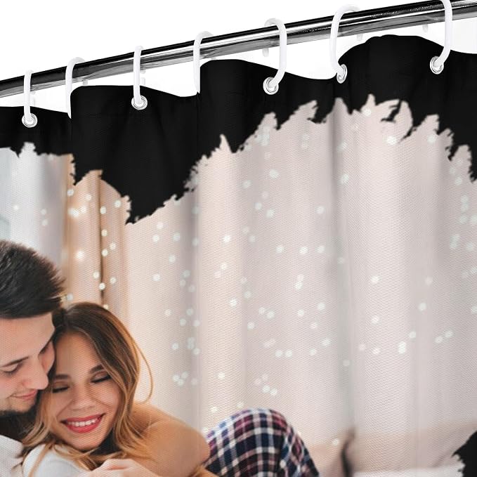Personalized Shower Curtain Set Custom Photo Shower Curtains Modern Minimalist Home Bathroom Curtain Decor with 12 Hooks 72 Inch Wide * 84 Inch High