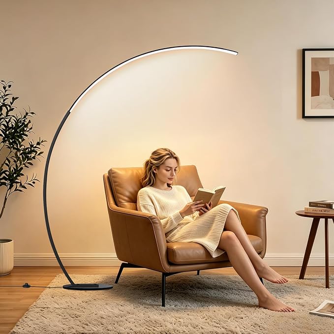 Dimmable LED Lamps for Living Room with 3 Color Temperatures, Ultra Bright 2000LM Arc Floor Lamps, Modern Standing Tall Lamp with Remote Control Reading Floor Lamp for Bedroom Office Classroom
