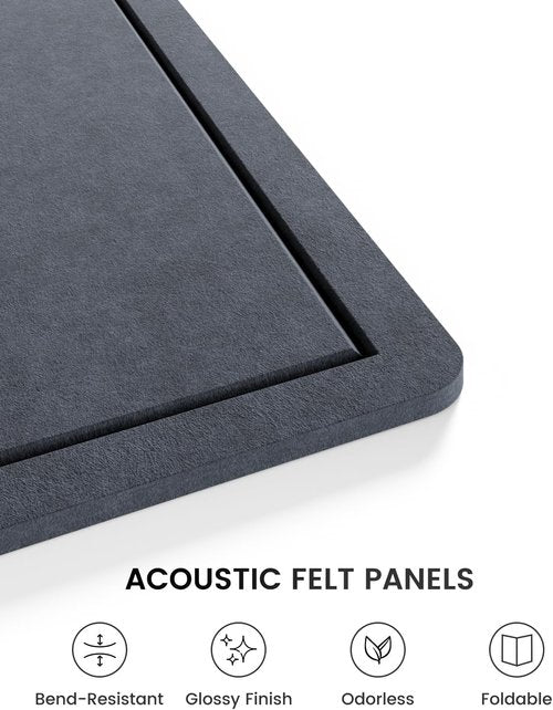 Fluxynara Cork Board Alternative - Foldable Felt Bulletin Board with 12 Adhesive Tabs | 23.6" x 17.5" - Navy Blue