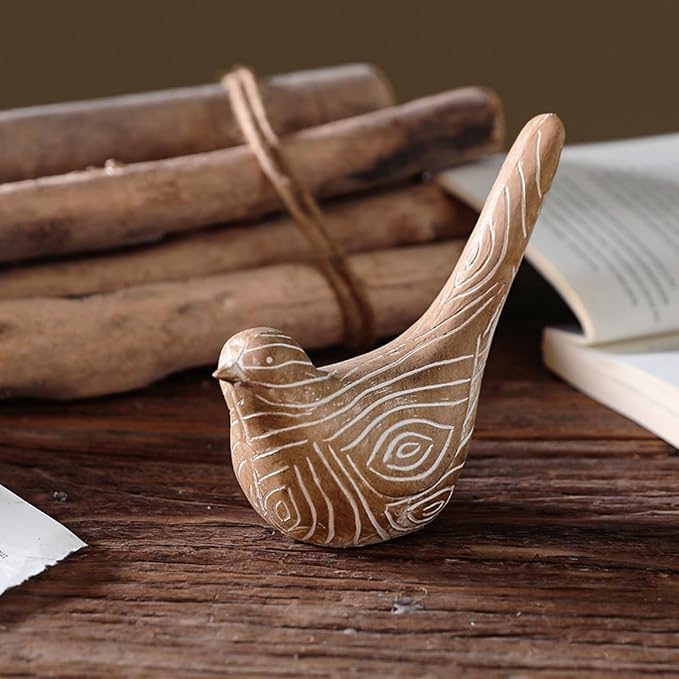 Boho Bird Statue, Vintage Bird Figurine Sculpture for Home Decor, Shelf Decor, Living Room, Bedroom, Office, Decorative Bird Gift for Women - Vintage Pair