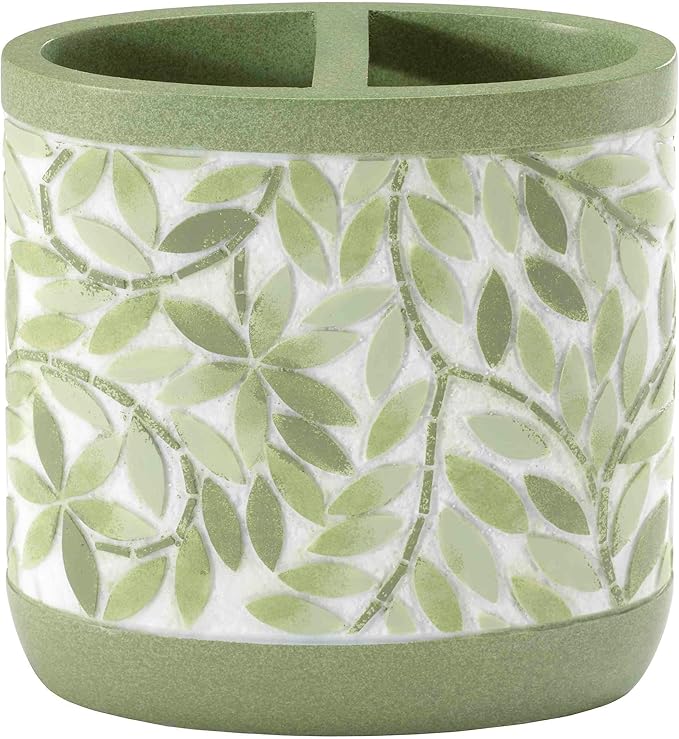 Avanti Linens - Toothbrush Holder, 100% Hand-Painted Resin Bathroom Accessories, Botanical Home Decor (Stratford)