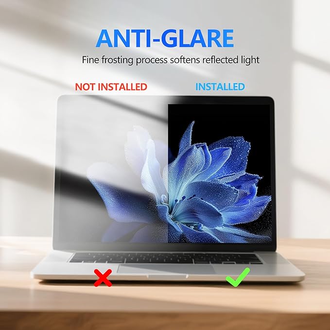4-Way Laptop Privacy Screen Shield 14 Inch, Removable 16:9 Aspect 360° Privacy Filter Screen Protector for 14 Inch Laptop Computer, Anti Glare Blue Light Slide Mount Tabs Cover for Generic Laptop