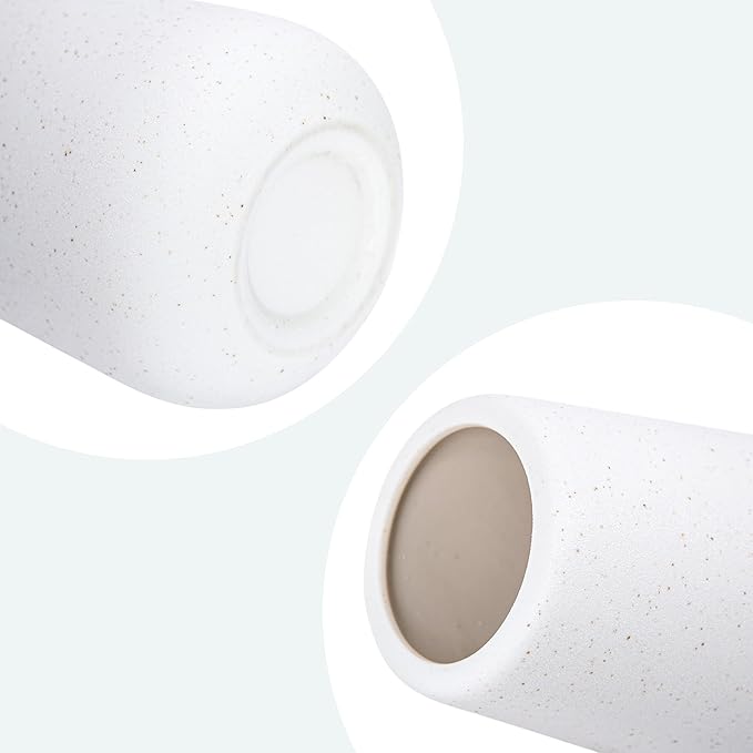 D'vine Dev 8 Inch Ceramic Flower Vase Textured Finishing, Minimalist Design for Kitchen, Bedroom, Living Room, Centerpieces, Office, Speckled Porcelain, VS-XH-G-1