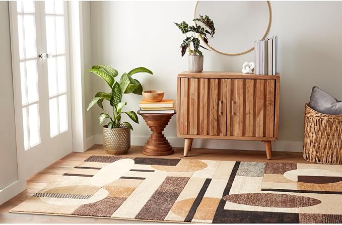 Home Dynamix Jasmine Modern Area Rug, Abstract Brown/Beige 9'2"x12'5"