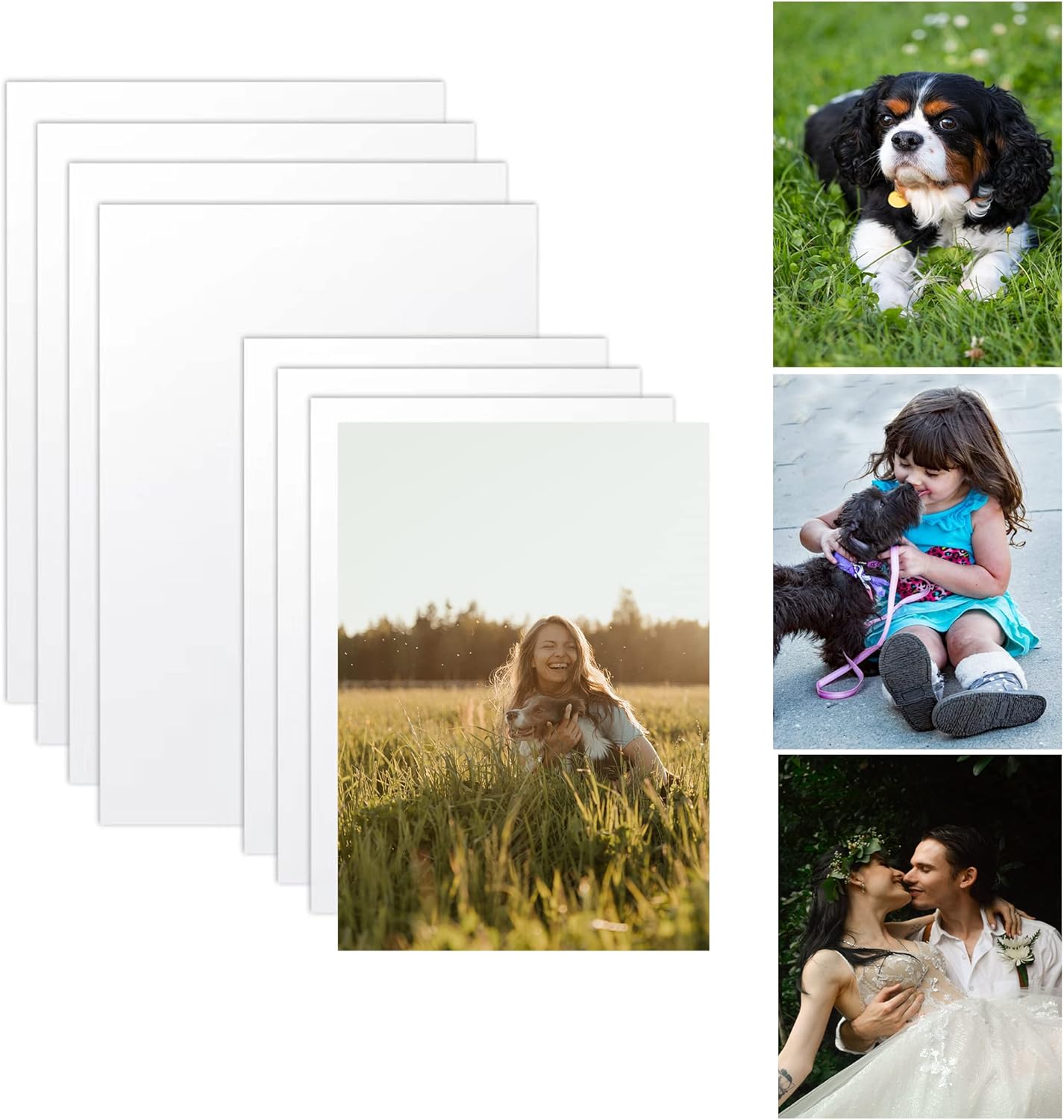 Skiennix Aluminum Sublimation Photo Blanks - 8 PCS Set, 0.4mm Thickness, 8x10 & 12x8 Inches