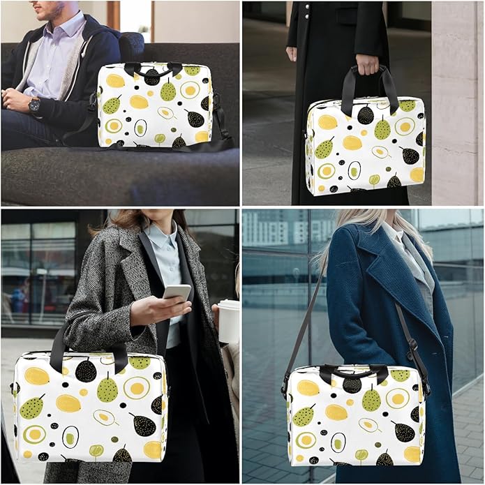 JXDXHCW Cartoon Avocado Laptop Bag Carrying Case 15.6 Inch Laptop Briefcase Messenger Shoulder Bag for Tablet Computer Bag for Travle Business Men Women