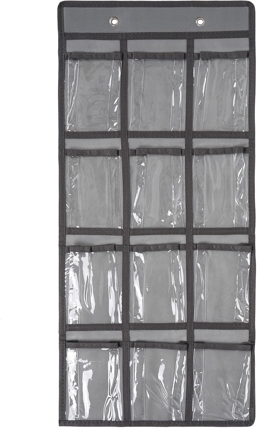 Skiennix Over the Door Organizer - Durable 12-Pocket Cell Phone Storage Bag | Grey Fabric Design