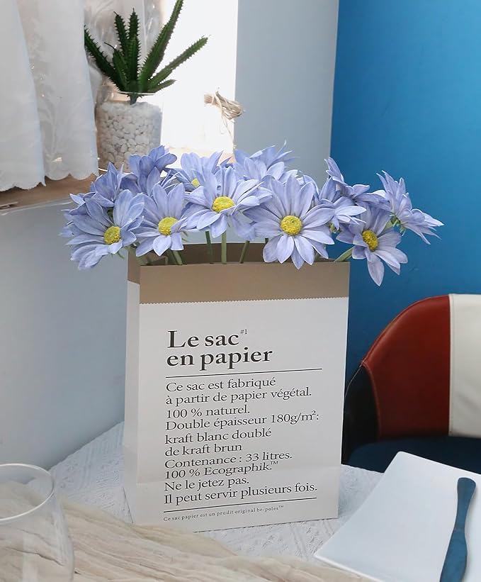 IPOPU 15pcs Daisies Artificial Flowers Faux Blue Daisies Flowers 12" Fake Wildflowers Flower Silk Flowers for Floral Arrangements Wedding Home Garden Decor (Blue)