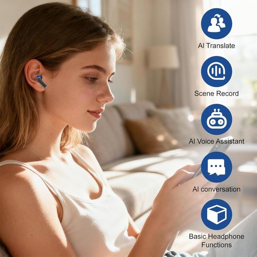 SIXTHGU Ai V700 Translation Earbuds - Real-Time 164 Language Translator | 48H Battery Life for Travel & Business