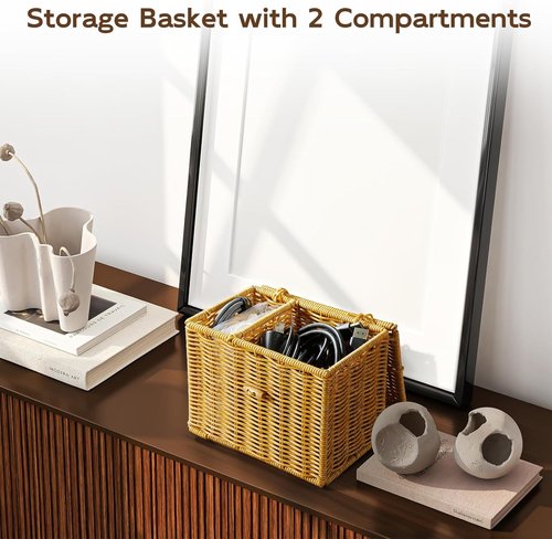 Acacia Wood Mail Organizer - Stylish Desk Mail Holder & Bathroom Tampon Storage | Elegant Decor
