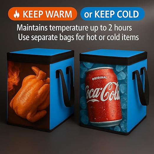 XXXL Insulated Food Delivery Bag Cooler Bags Keep Food Warm Catering Therma for doordash Catering Cooler Bags Keep Food Warm Catering Therma Catering Shopper hot Blue Blue…