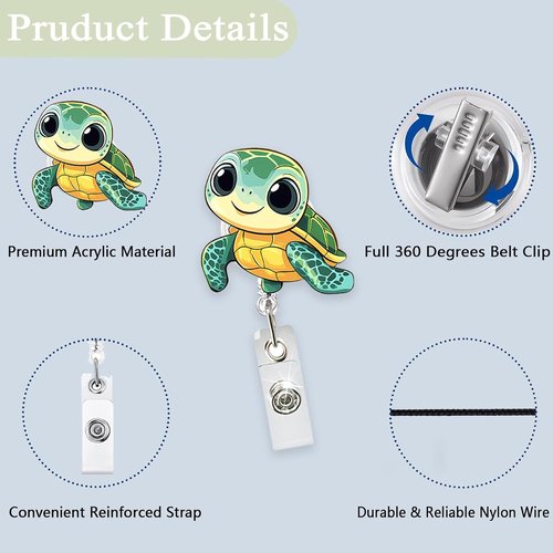 Sea Turtle Badge Reel | Funny Retractable ID Holder for Nurses & Healthcare Workers - Perfect Gift