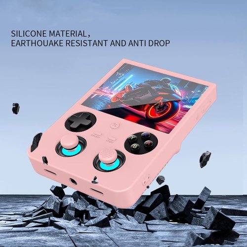 ANBERNIC Silicone Case - Anti-Scratch Shockproof Protective Sleeve for RG477V | Blue with Lanyard & Joystick Caps